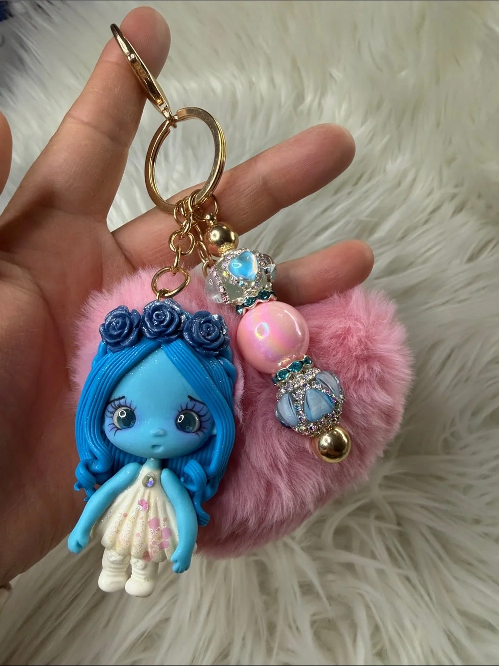 Corpse Bride Pom Pom Keychain - Accessories